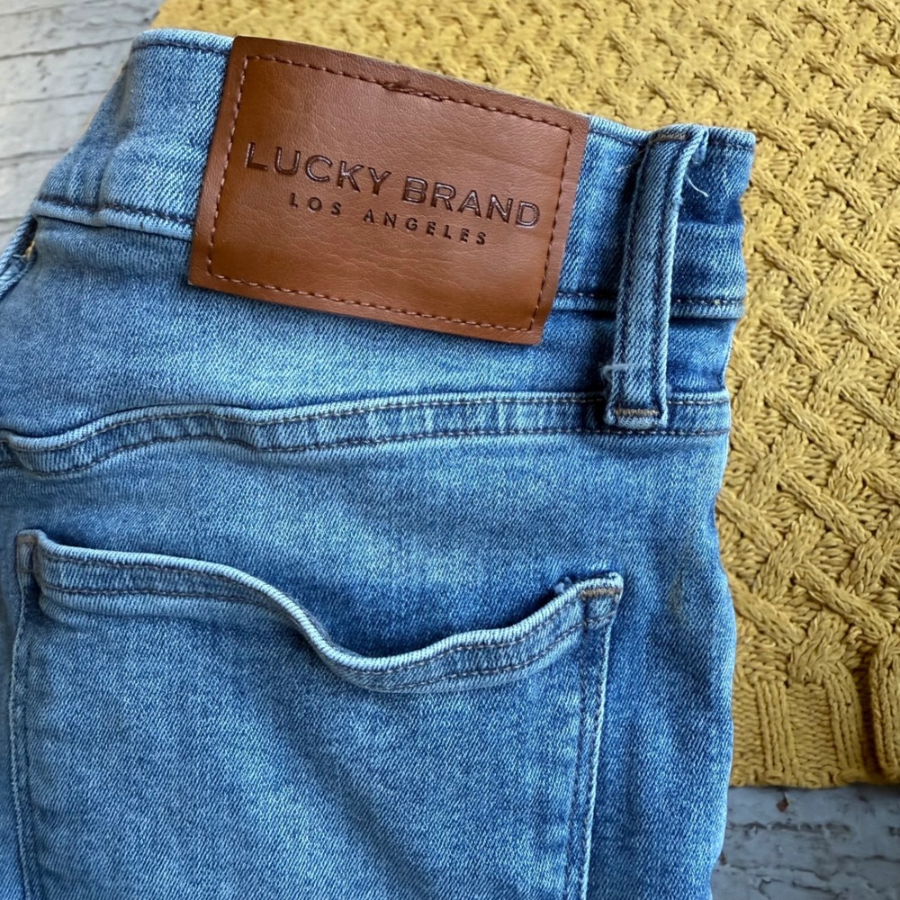 Lucky Brand Bridgette High Rise Skinny Ankle Jeans Blue 6/28 Distressed